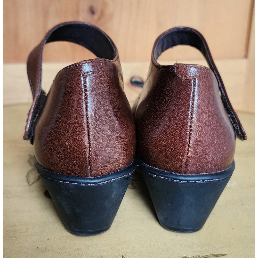 Dansko Bess EU 39 US 8.5 to 9 Brown Leather Mary Jane Pumps Sandals Cottagecore - Picture 4 of 6